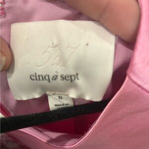 Cinq à Sept Pink Satin Ruched Cocktail Dress – Size 8